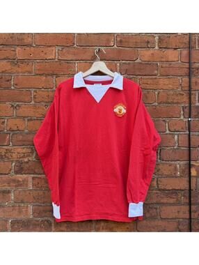 vintage Manchester United score draw long sleeve jersey L